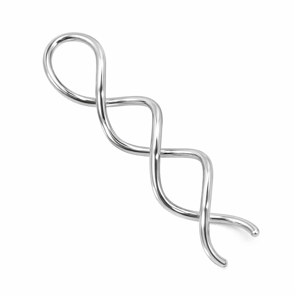 Surgical Steel 14 Gauge Industrial Barbell with Twisted Spiral
