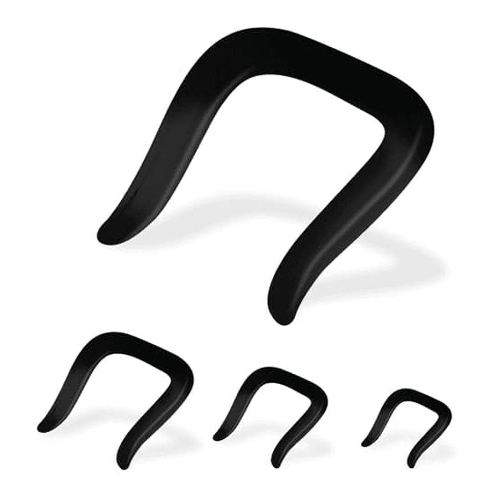 Black Pyrex Glass U Shape Septum Retainer - 14 12 10 Gauge - photo 4