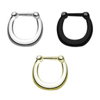 Surgical Steel 16 Gauge Septum Clicker Hoop Nose Rings with U Shape