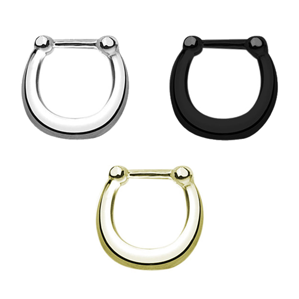 Surgical Steel 16 Gauge Septum Clicker Hoop Nose Rings with U Shape