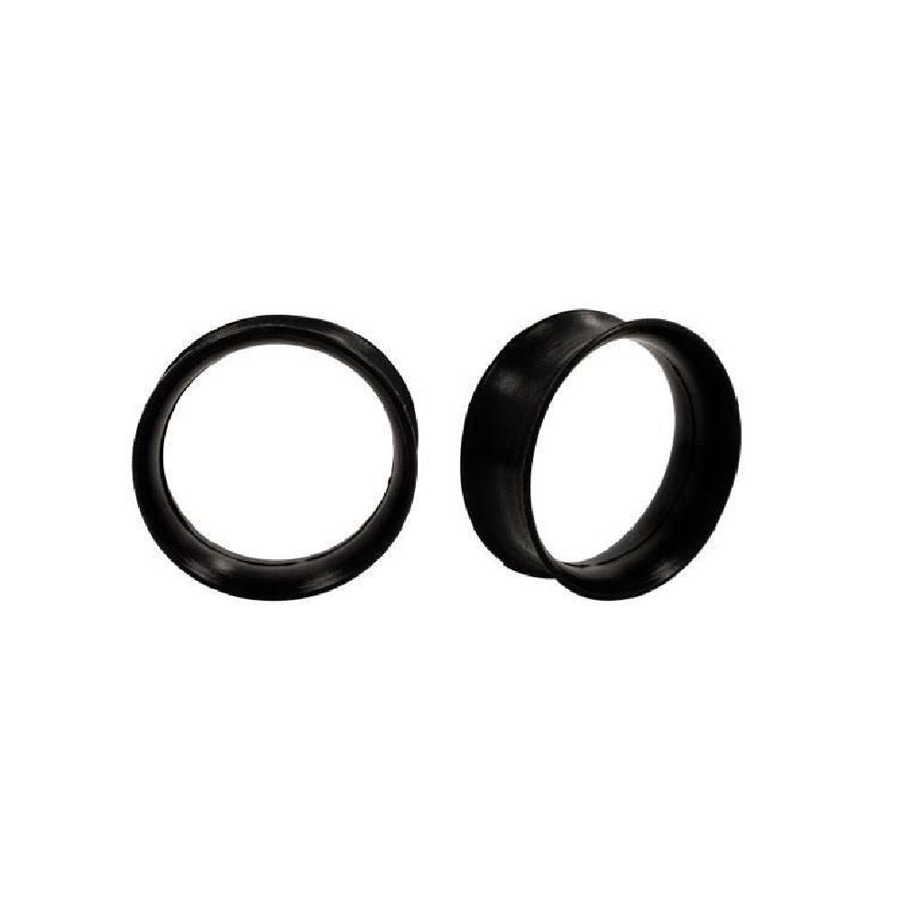 Black Silicone 32mm Ultra Thin Flexible Flared Ear Tunnels - Pair