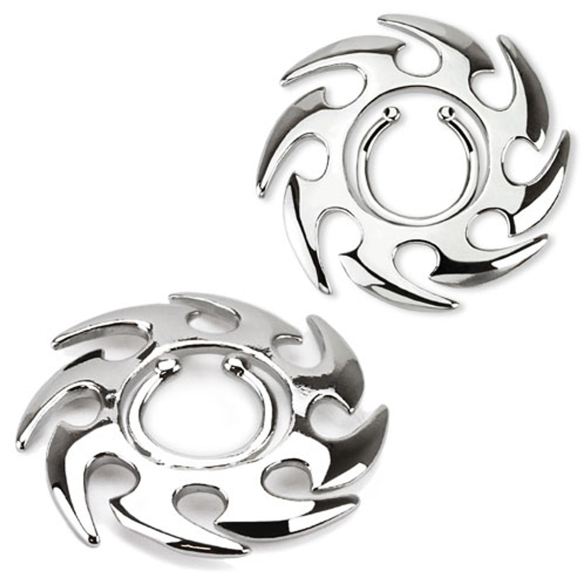 Non Clip On Nipple Ring Adjustable Tribal Swirl - Pair - Kruelty