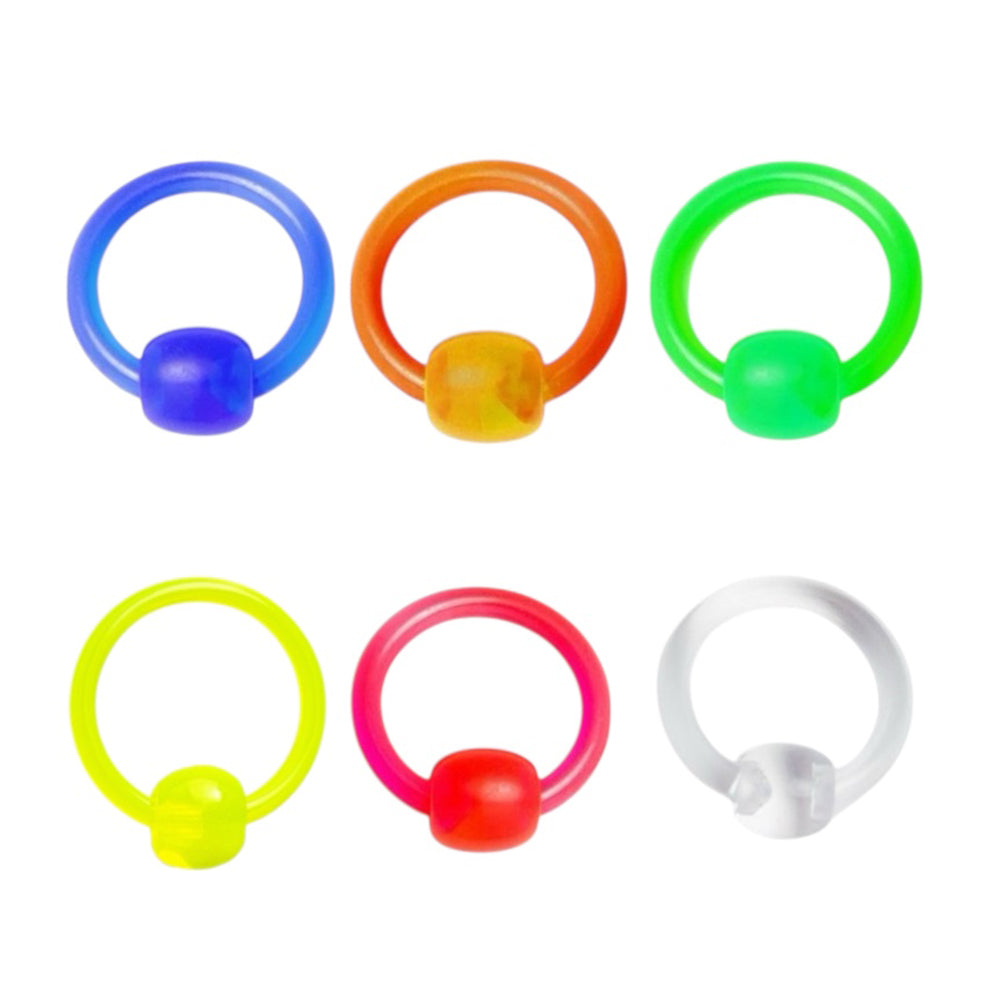 UV Acrylic 14 Gauge Captive Bead Rings CBR - Pair