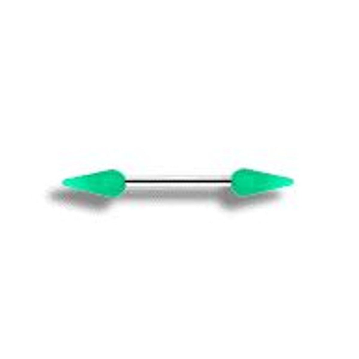 Surgical Steel 14 Gauge Straight Barbell with UV Acrylic Spike End