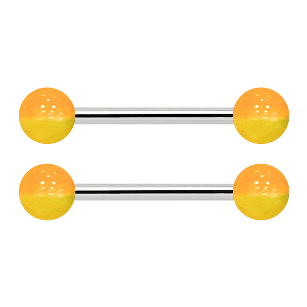 Surgical Steel Nipple Barbell 14G 14mm with Ombre Balls - Pair - photo 3