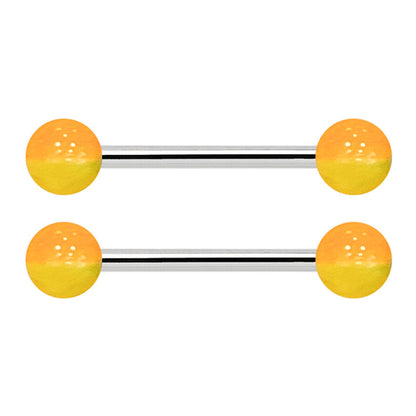 Surgical Steel Nipple Barbell 14G 14mm with Ombre Balls - Pair - photo 3