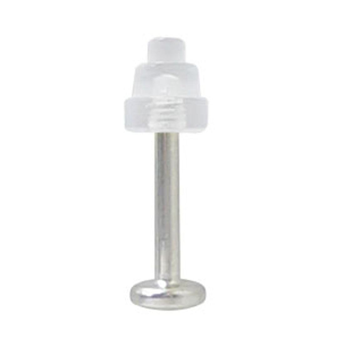 Surgical Steel 16 to 18 Gauge Labret with Clear UV Acrylic Spike