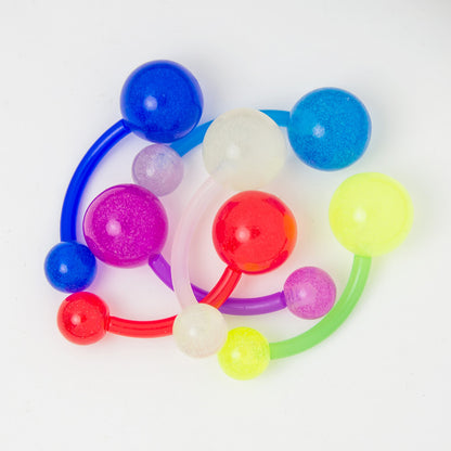 Acrylic UV Glow Belly Button Rings 14G 10mm - 6 Pack