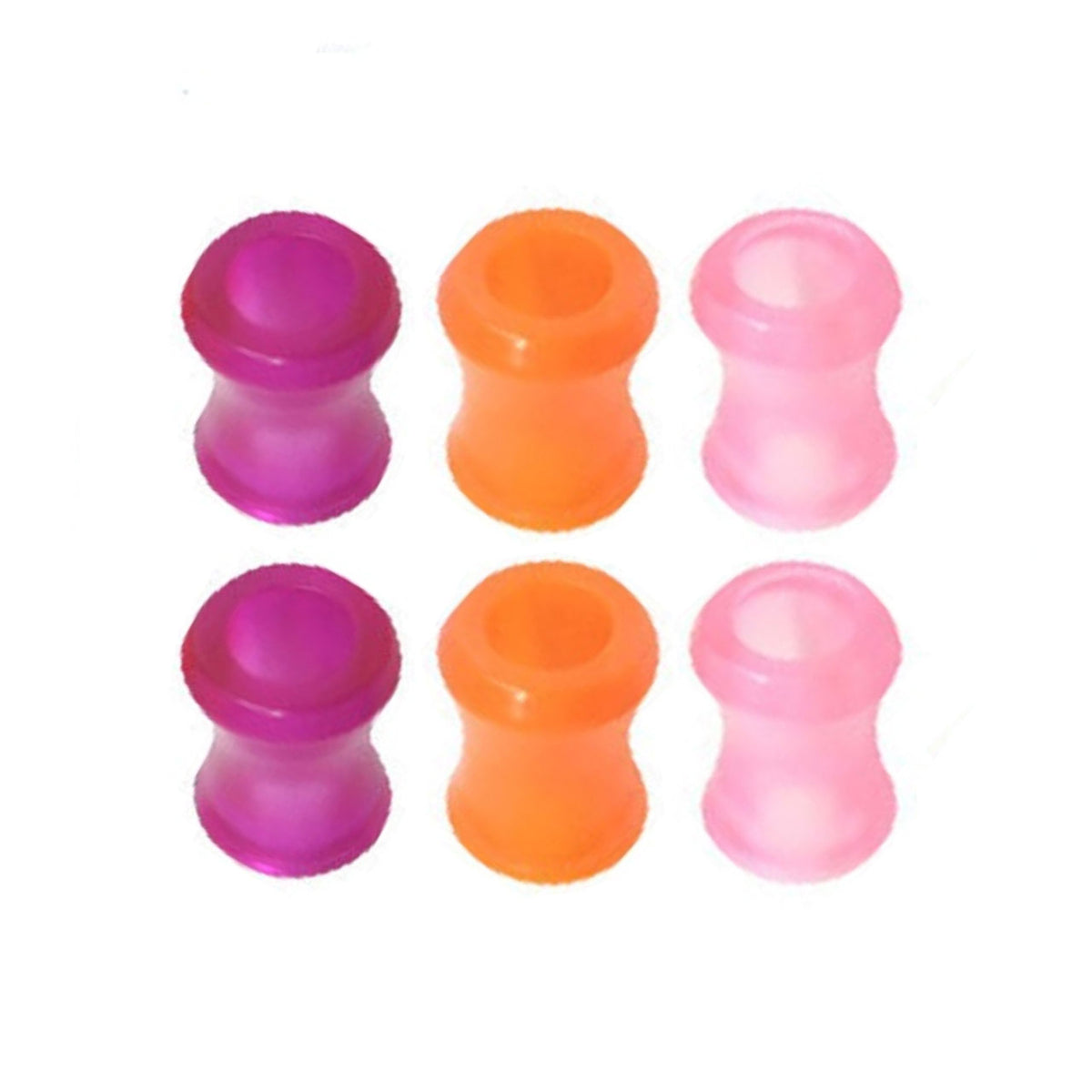 Acrylic 2 Gauge UV Glow Double Flare Ear Tunnels - Pair