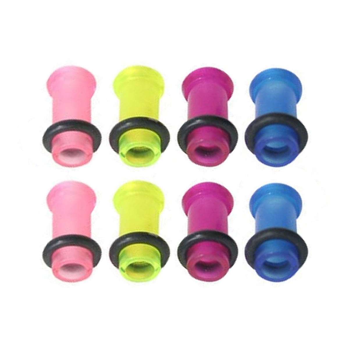Acrylic 2 Gauge UV Glow Single Flare Ear Tunnels - Pair