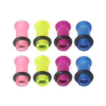 Acrylic 2 Gauge UV Glow Single Flare Ear Tunnels - Pair