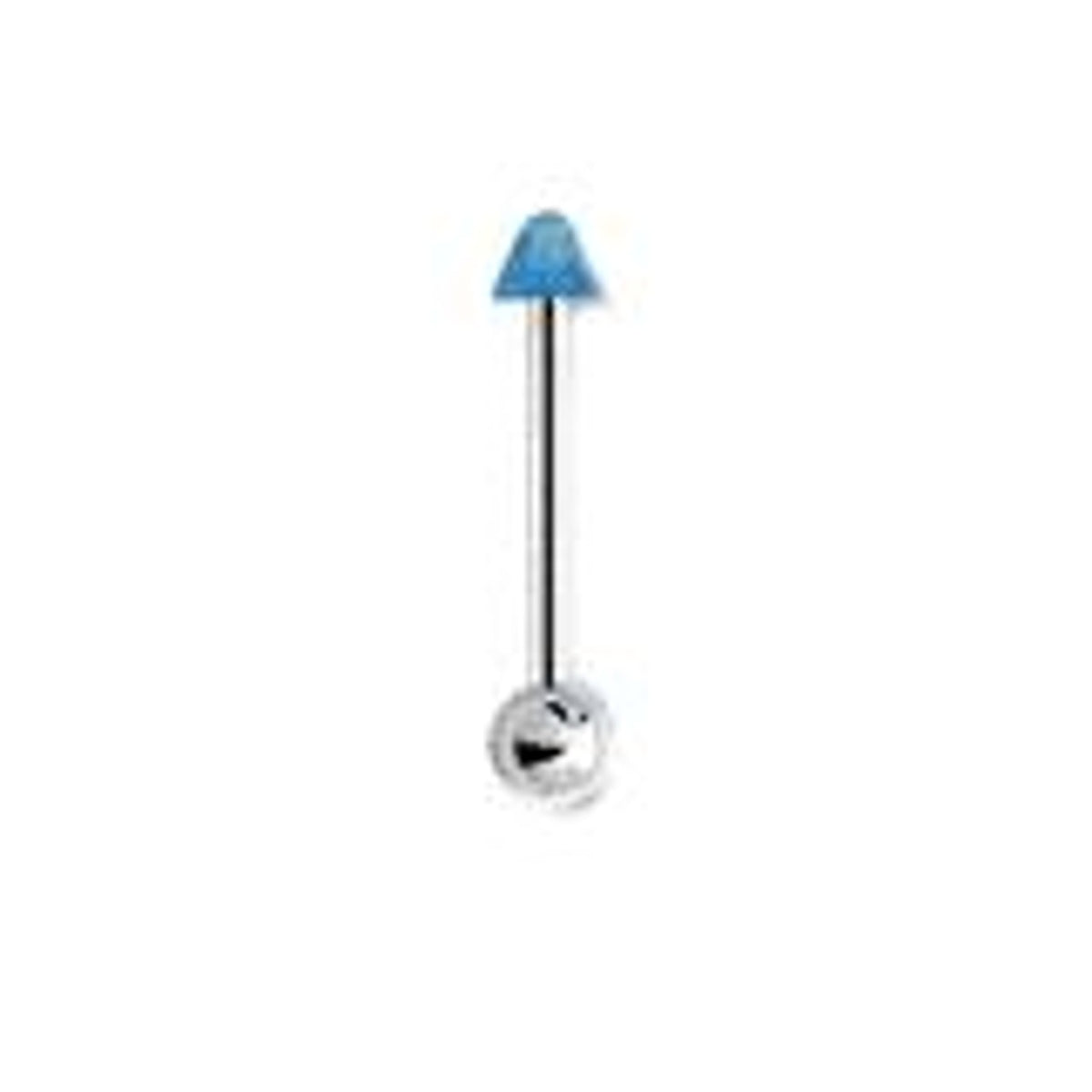 Surgical Steel 14 Gauge Tongue Barbell with UV Glow Acrylic Spike