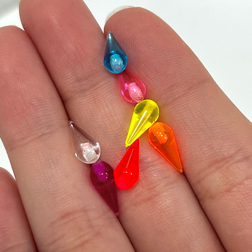 Acrylic 14 Gauge UV Glow Spike Replacement Beads