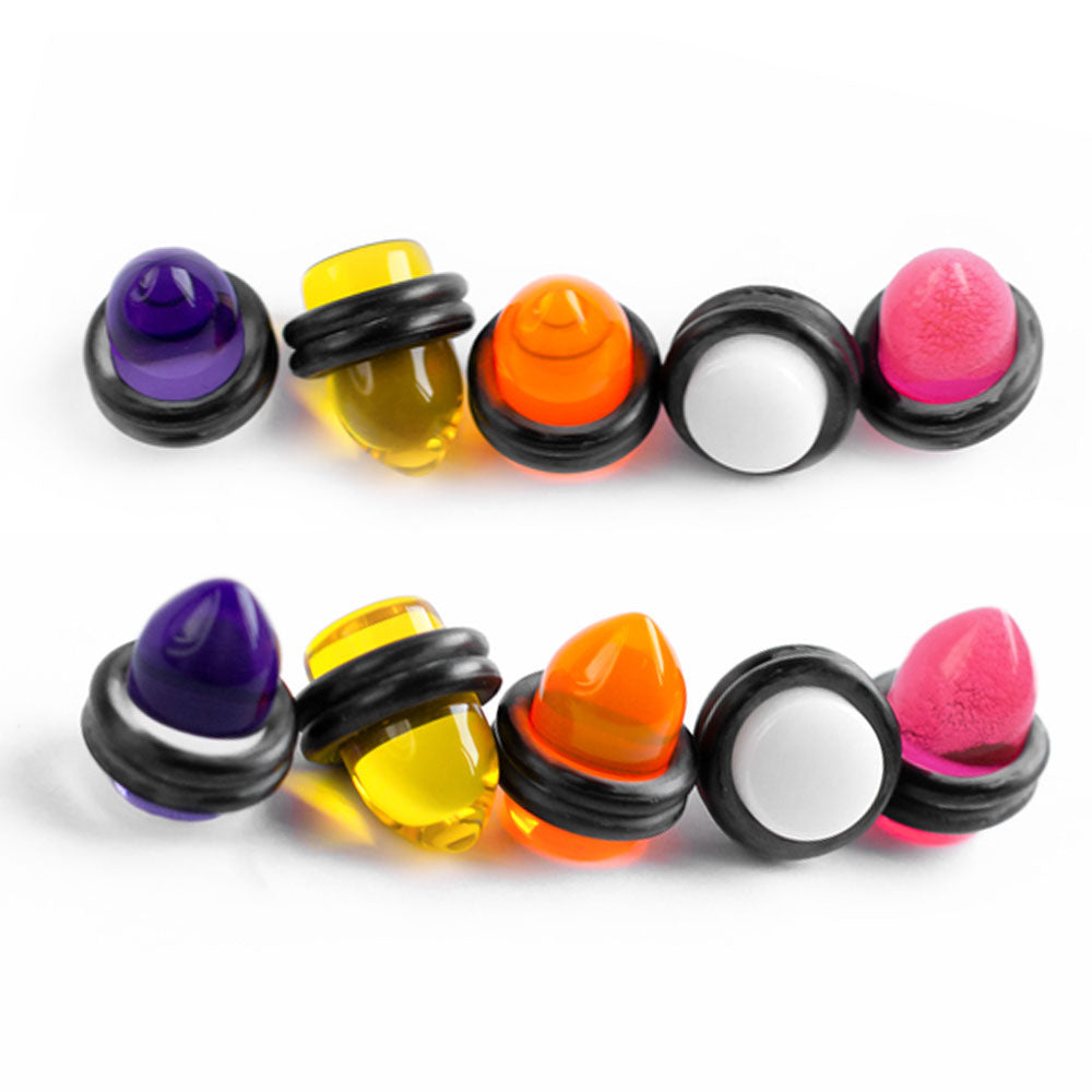 Acrylic 0 Gauge UV Glow Bullet Ear Plugs - Pair - photo 2