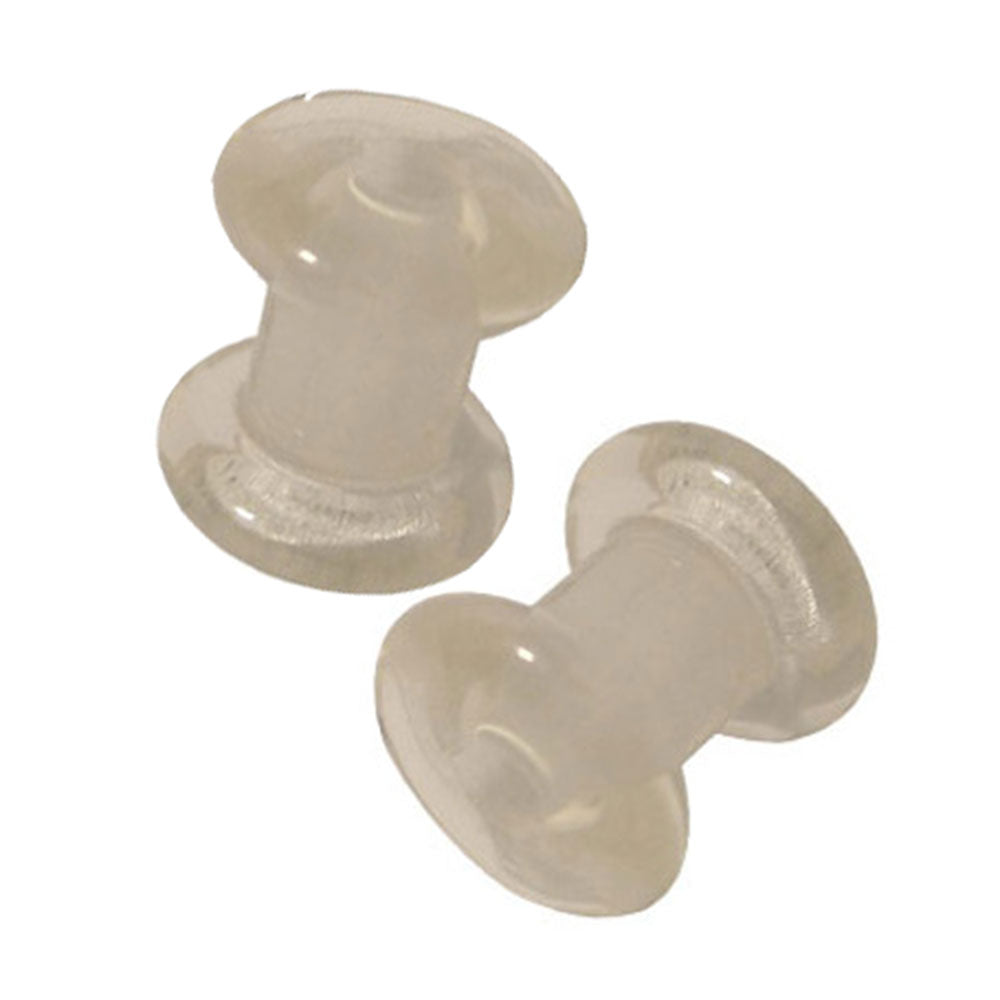 Acrylic 2 Gauge Double Flare Ear Plugs Clear UV Glow - Pair