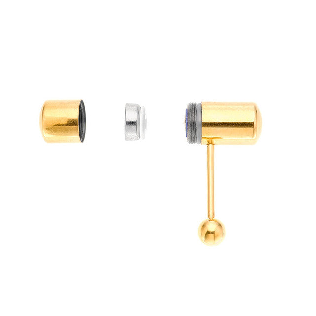 Surgical Steel 14 Gauge Vibrating Tongue Barbell with PVD Gold - photo 2