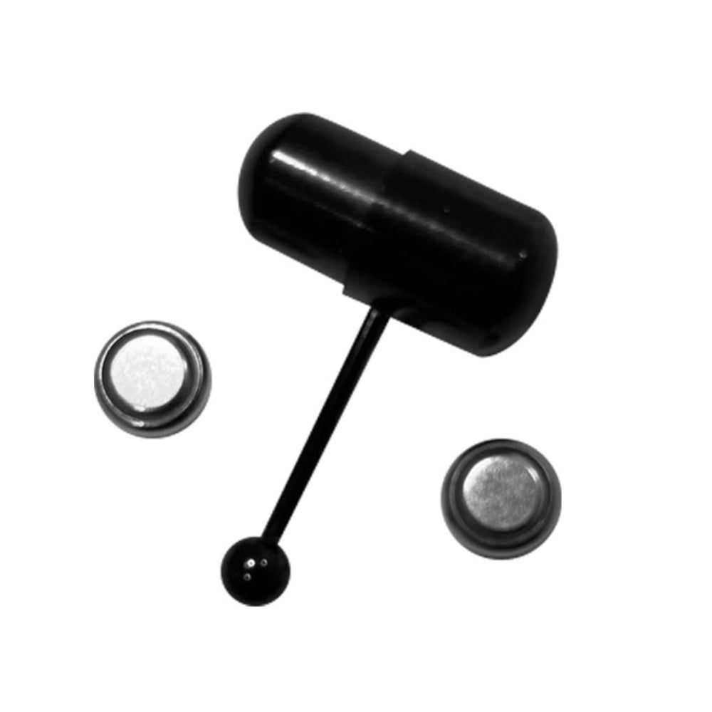 Black Surgical Steel 14 Gauge Tongue Barbell with Vibrating