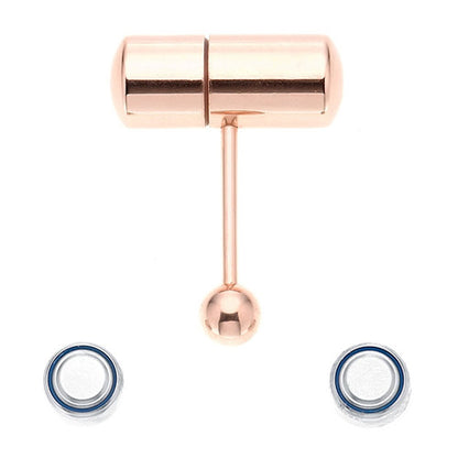 Surgical Steel 14 Gauge Vibrating Tongue Barbell with PVD Rose Gold