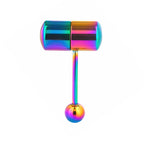 Surgical Steel 14 Gauge Rainbow PVD Vibrating Tongue Barbell