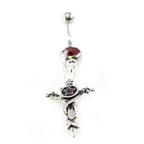 Surgical Steel Belly Button Ring 14 Gauge Vintage Sword & Red Gem - Kruelty - Photo 4