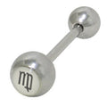 Surgical Steel 14 Gauge Tongue Barbell with Virgo Sign