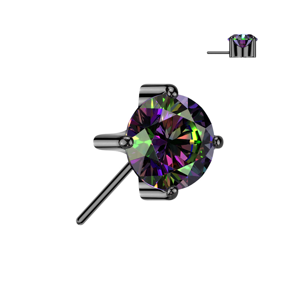 Titanium Push In Threadless Front Facing CZ Tops 3mm to 5mm - photo 9