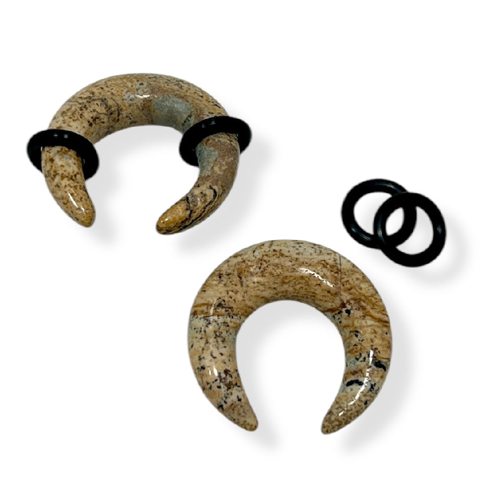 Walnut Stone 0 to 4 Gauge Pincher Ear Tapers - Pair - photo 2