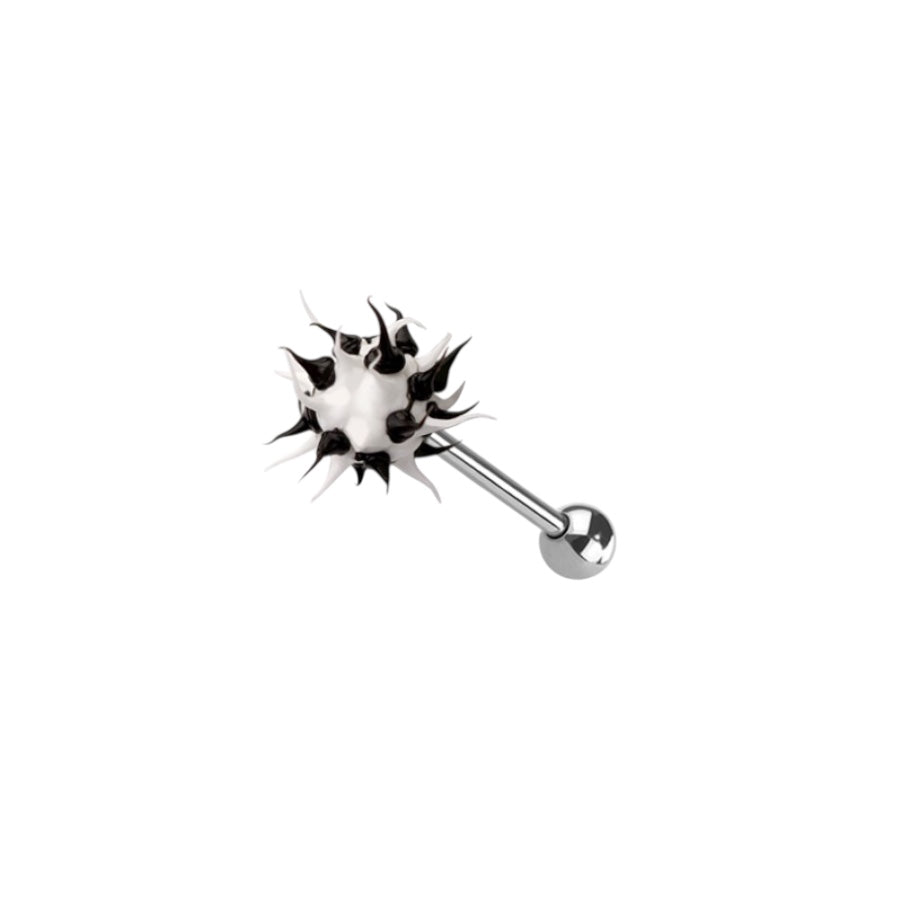 Surgical Steel 14 Gauge Tongue Barbell with Silicone Spike Ball - photo 11