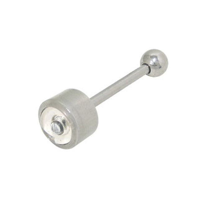 Surgical Steel 14 Gauge Tongue Barbell with White Eye Logo