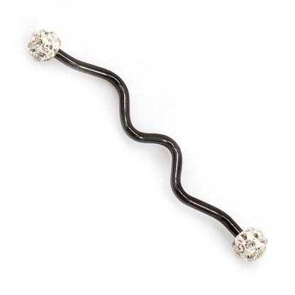 PVD Black Surgical Steel 14 Gauge Industrial Barbell with Spiral - photo 4