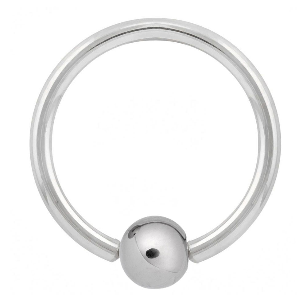 14K White Gold 16 Gauge Captive Bead Ring