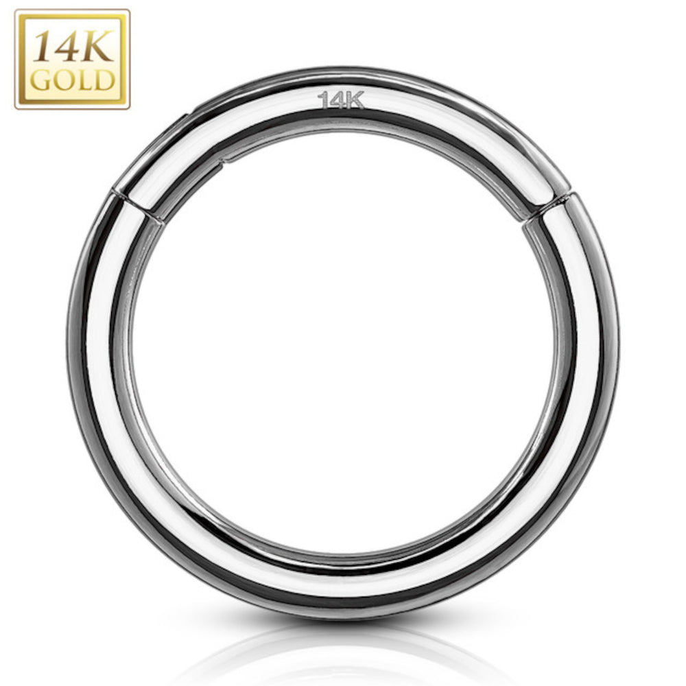 14K Solid Gold 14 to 18 Gauge Hinged Segment Ring Clicker - photo 6