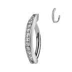 14K Solid Gold 14 Gauge CNG Set CZ Hinged Belly Button Ring