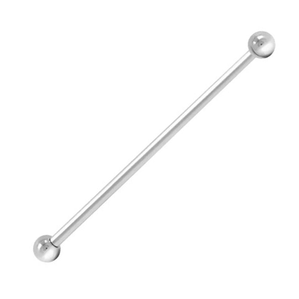 14K Solid Gold 14 Gauge Industrial Barbell with 4mm Balls - photo 5
