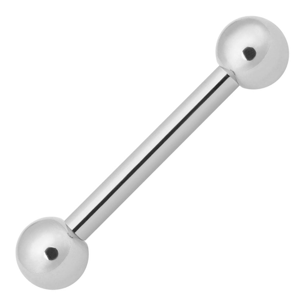 14K White Gold 14 Gauge Straight Barbell for Nipple and Tongue