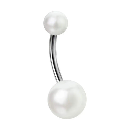 Surgical Steel 14 Gauge Belly Ring with Pearl - photo 6