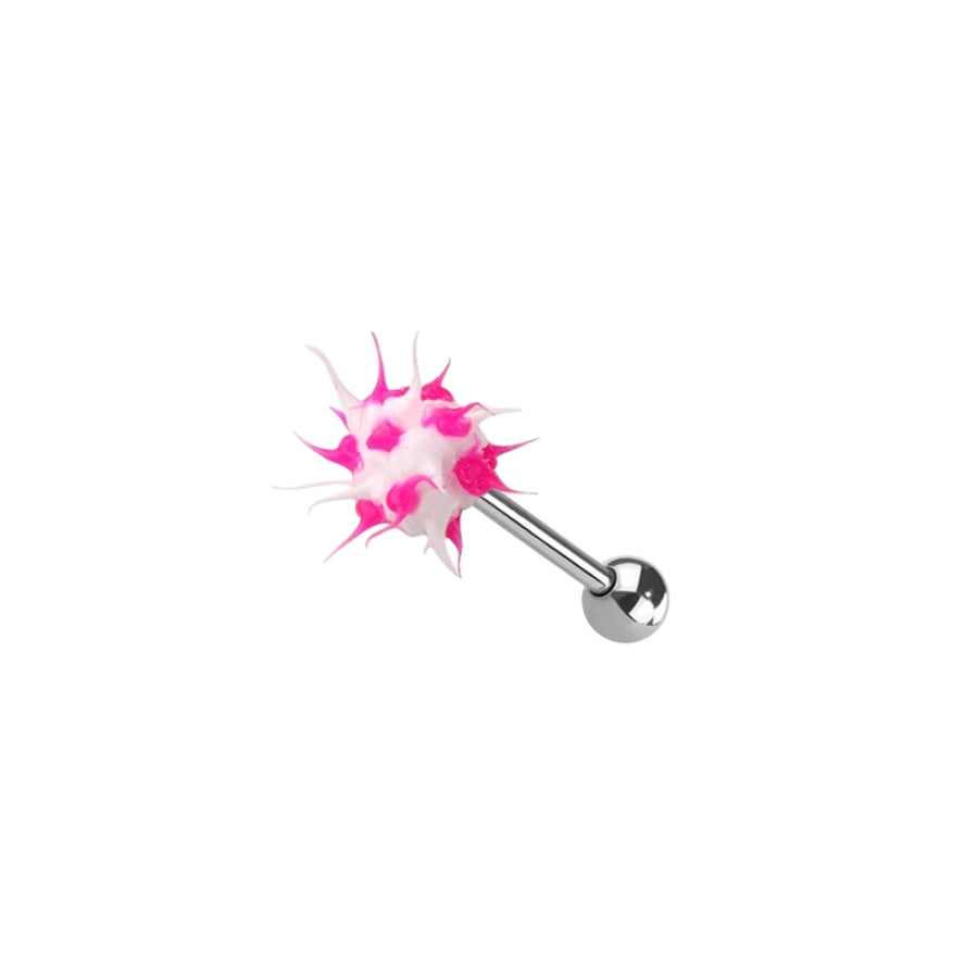 Surgical Steel 14 Gauge Tongue Barbell with Silicone Spike Ball - photo 12