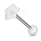 Surgical Steel 14 Gauge Tongue Barbell with Star Glow in the Dark - photo 5