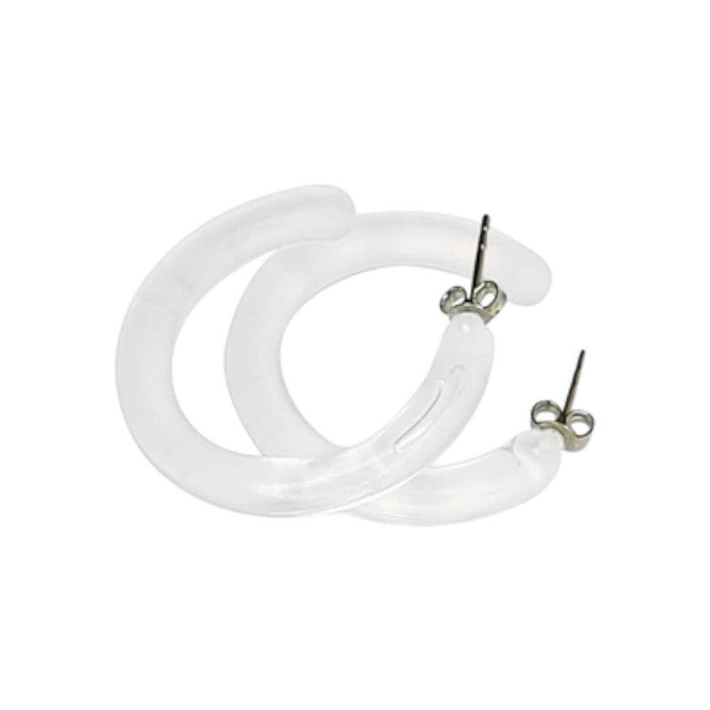 Surgical Steel 1/2" Inch to 1" Inch Hoop Ring with UV Acrylic - Pair - photo 8