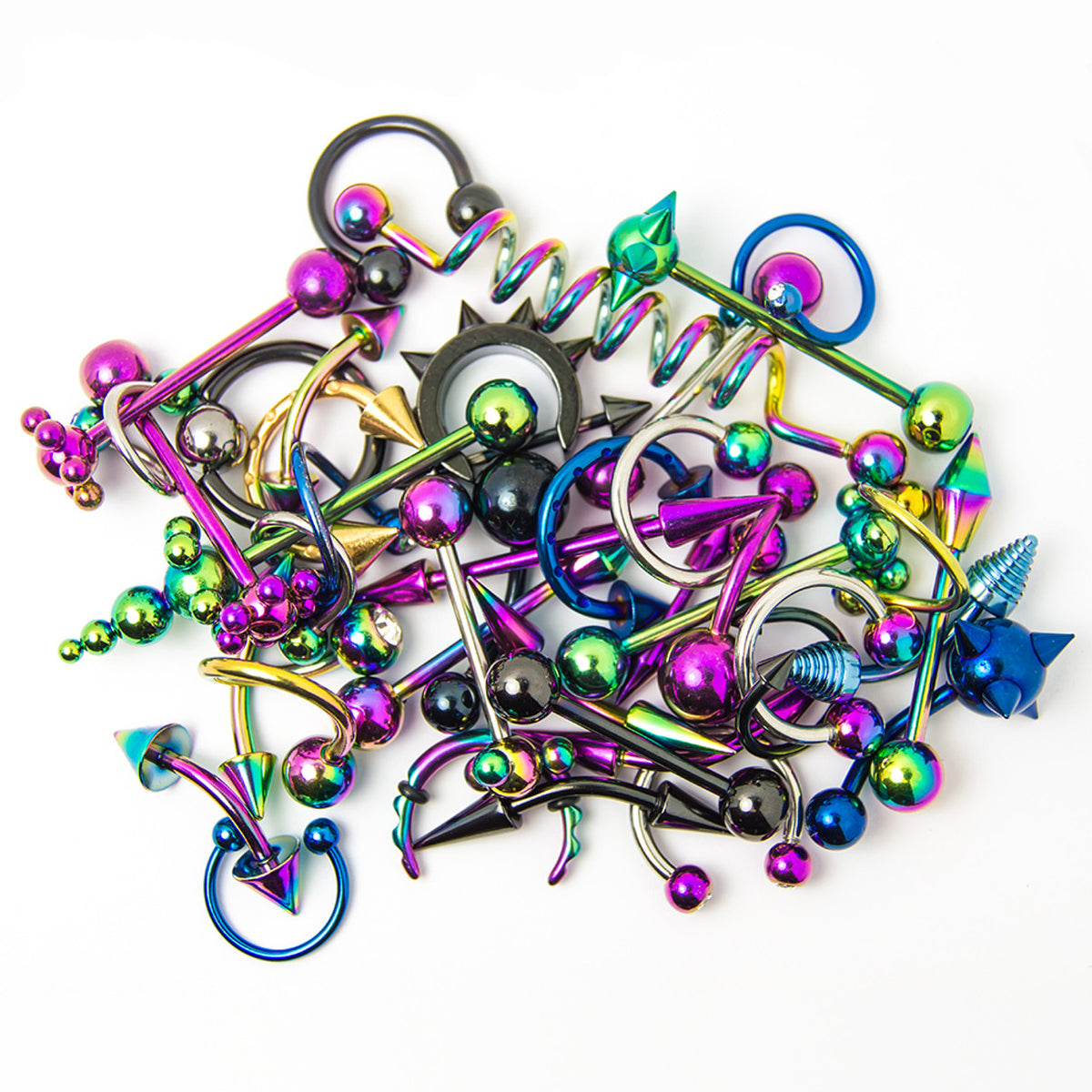 Titanium Anodized Body Pack Mixed Gauge Length Style - 10 Pack - Kruelty