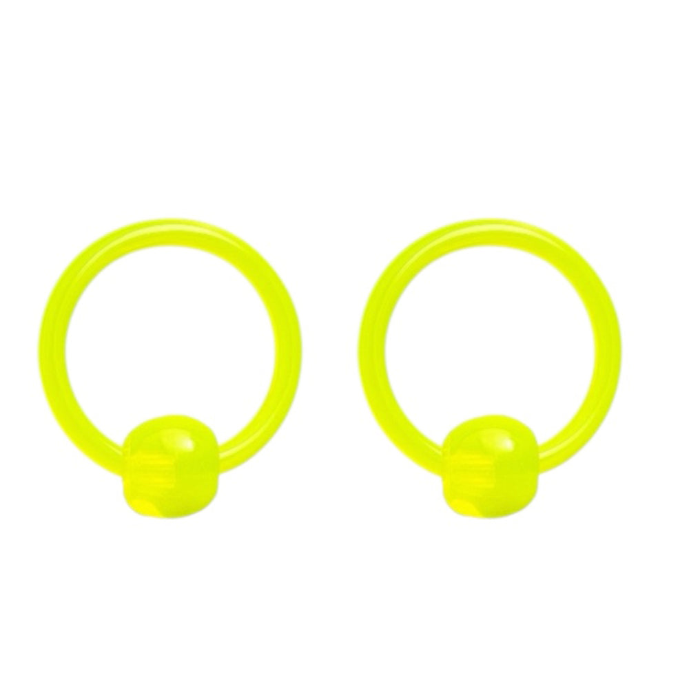 UV Acrylic 10 Gauge Captive Bead Rings CBR - Pair - photo 5