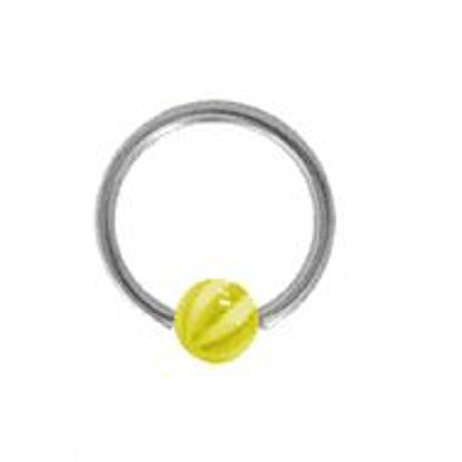 Surgical Steel 14 Gauge Captive Bead Ring with Acrylic Beach Ball - photo 10