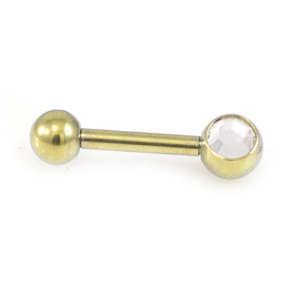 Surgical Steel 16 Gauge Eyebrow Barbell with CZ Ball - 6mm - photo 6