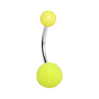 Surgical Steel 14 Gauge Belly Ring with Acrylic Disco Ball - photo 10