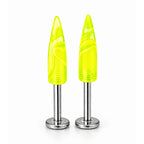 Surgical Steel 14 Gauge Labret Stud with Yellow Marble Spike - Pair