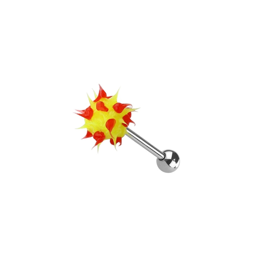 Surgical Steel 14 Gauge Tongue Barbell with Silicone Spike Ball - photo 14