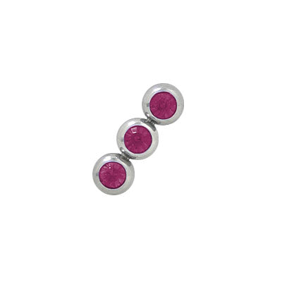 Surgical Steel 14 Gauge Purple 3 Jeweled Threaded Replacement Bead