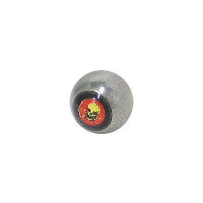 Surgical Steel 14 Gauge Replacement Bead with Skull Logo - 6mm