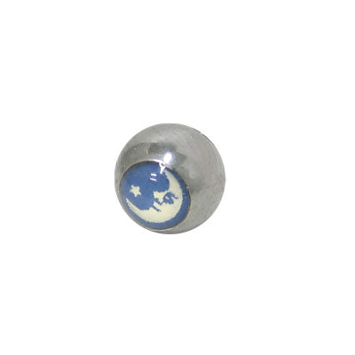 Surgical Steel 14 Gauge Replacement Bead with Star Moon Logo