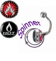 Surgical Steel 14 Gauge Belly Ring with Hot Flame Spinner